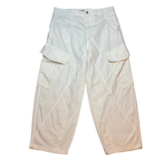 NWT J.Crew White Barrel-Leg Utility Cargo Pants Cotton Twill Size 12 - Picture 6 of 10